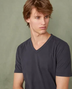 V neck t-shirt organic cotton jersey