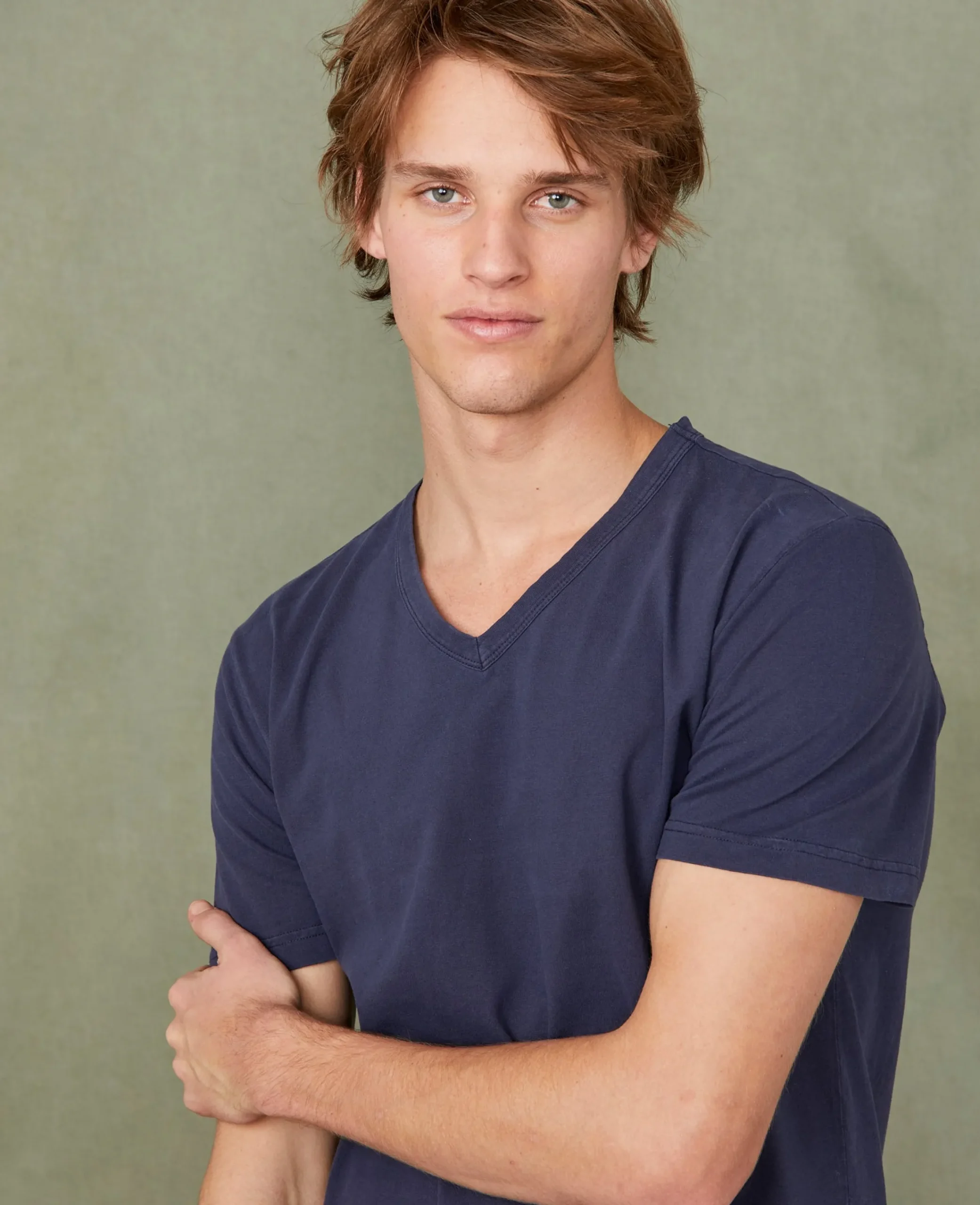 V neck t-shirt organic cotton jersey