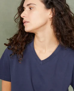V neck t-shirt organic cotton jersey